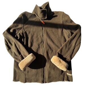 Colmar Elements Y2K Faux Fur Fleece Jacket Italy Brown Après Ski Womens L